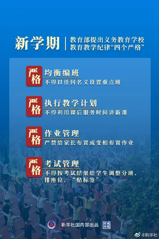 教育部明确：严禁给家长布置作业，不得设置重点班，课后服务时间不得讲新课